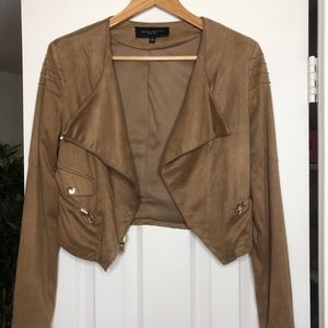 Sued Light Brown Biker Jacket